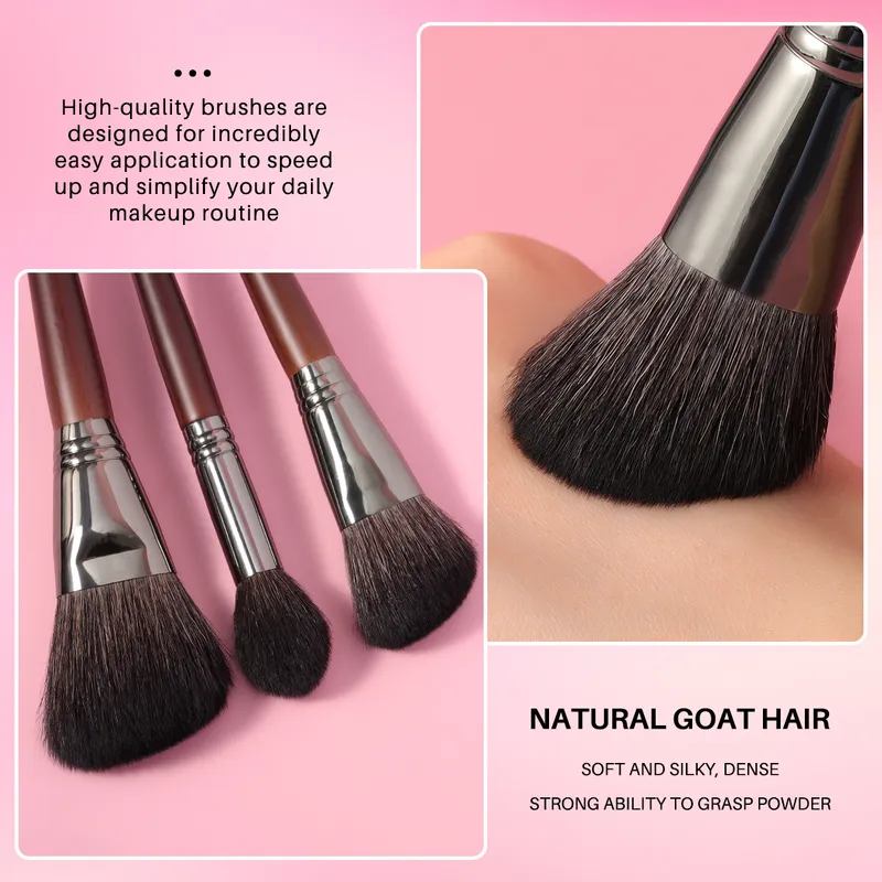 OVW All Goat Hair 7 8 Makeup Brush Set Professional Cosmetic Concunto Pinceis de Maquiagem для лицевого лица для век контур 220722