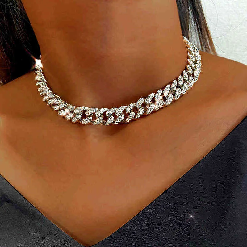 Choucong Hip Hop Bling Łańcuchy mody Biżuteria Męskie złoto srebrne miami kubańskie łańcuch łańcuchowy Diamond Crystal lodowany Chian Wom4489751