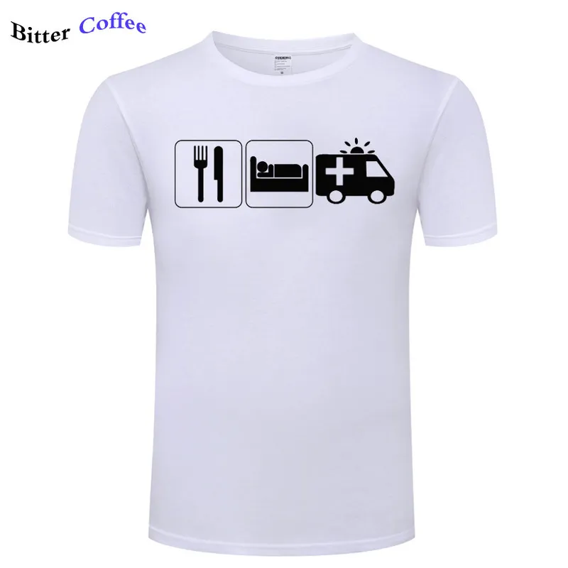 Eat Sleep Paramedic TShirt Save Lives Rescue Ambulance Driver Tee Print Baumwolle Kurzarm Markenkleidung Plus Größe 220622