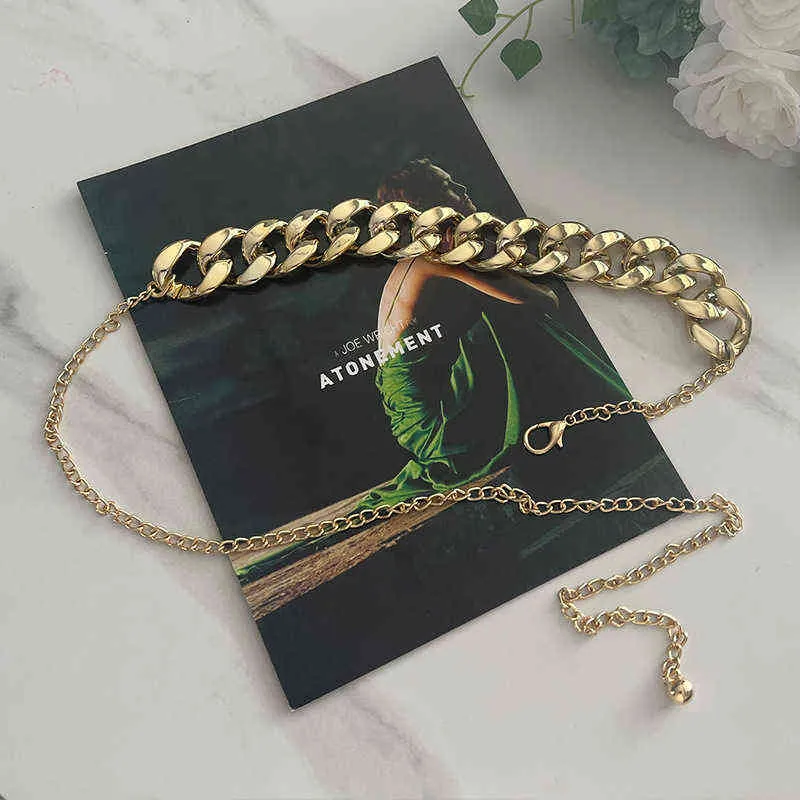 سلسلة ذهبية حزام رفيع للنساء أزياء سلاسل الخصر المعدنية للسيدات فستان معطف تنورة زخرفية حزام الشرير مجوهرات الإكسسوارات G21163612