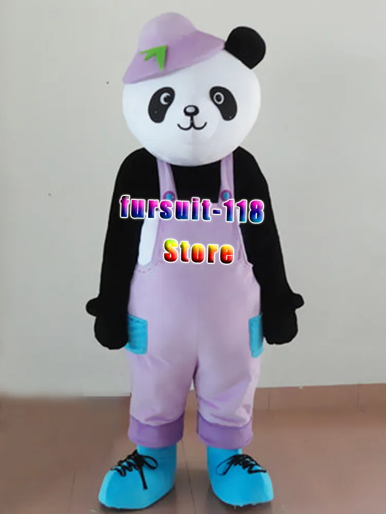 Bonito Panda Mascote Animal Animal Animal Adulto Tamanho Dia das Bruxas Dos Desenhos Animados Mascote Traje Festa Dress