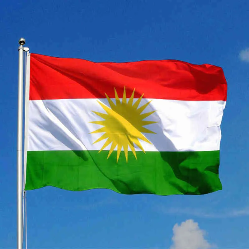 Курдский флаг Курдский Курдистан Висячий и Баннес Печатный домашний флаг для украшения L220621