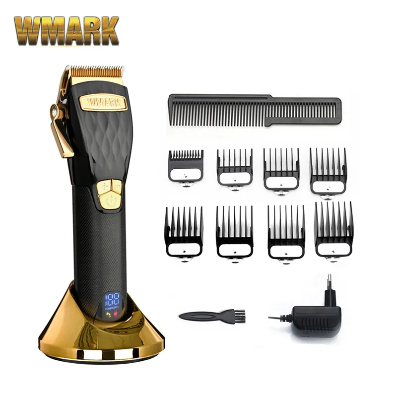 Ankünfte WMARK Akku-Haarschneider mit 5 Schnittgeschwindigkeiten NG 2032 2033 mit konischer Klinge, elektrischem Trimmer, LCD-Display 220623