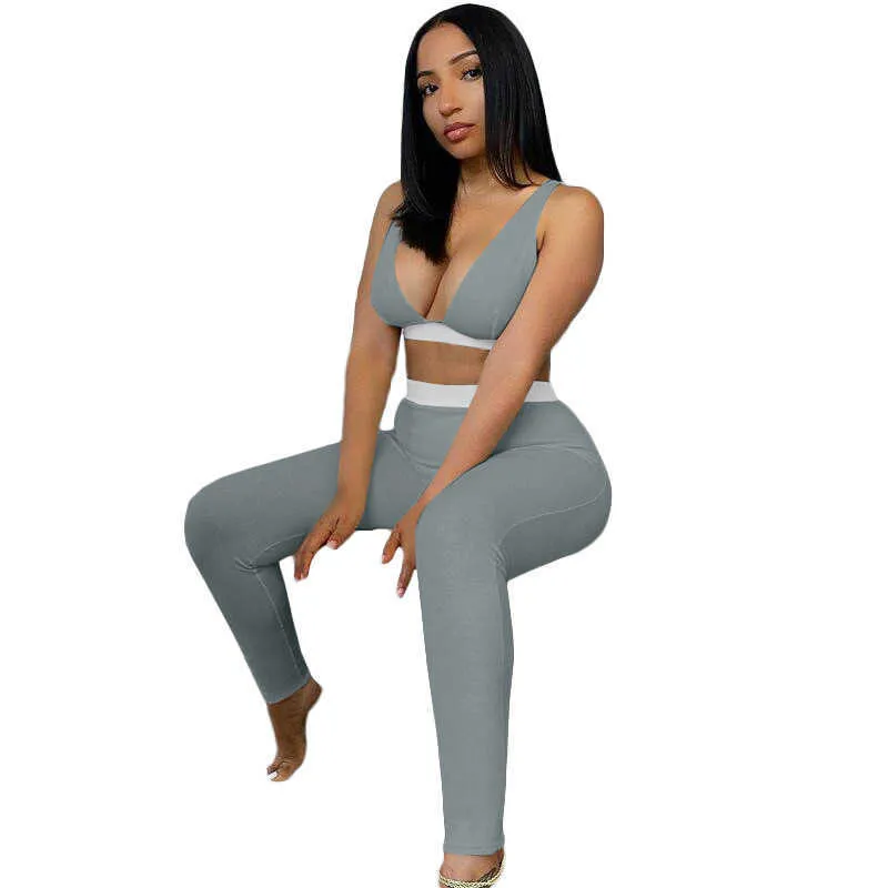 Women Two Piece Pants Set Designer Tracksuits Sexy Bra Yoga Pants Leggings Outfits High Elasticity Casual Jogging Suits