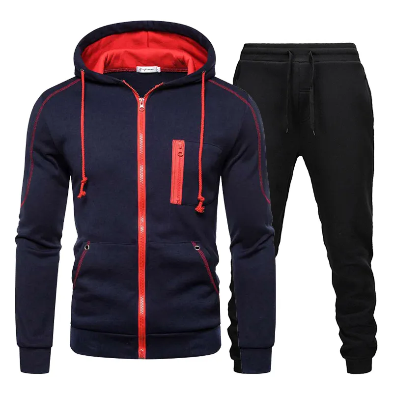 Men S Sets Zipper Jackets Sortpants Sport Sport Terne Casual Tracksuit Capoled Cotton Male Male 220708