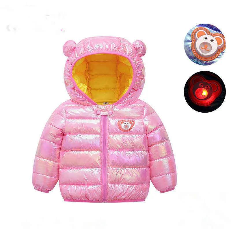 2021 New Boys And Girls 'Down Boys And Girls' Warm Jacket 0-6 Year Old Jacket Hooded Down Jacket Children Candy Color Warm Yes J220718
