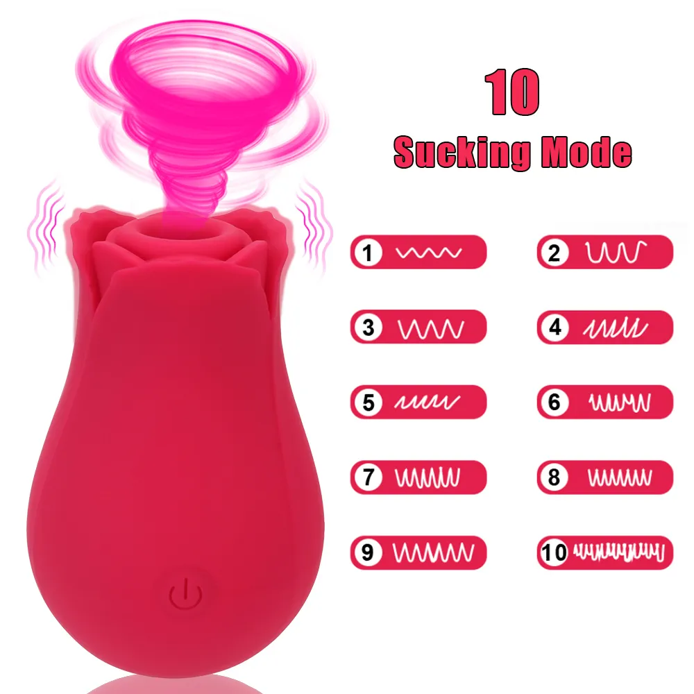 Oral Nipple Sucker 10 Hastigheter Vuxna Sexiga leksaker Produkter Vaginal sugande vibratorer Rosform Klitorisstimulering