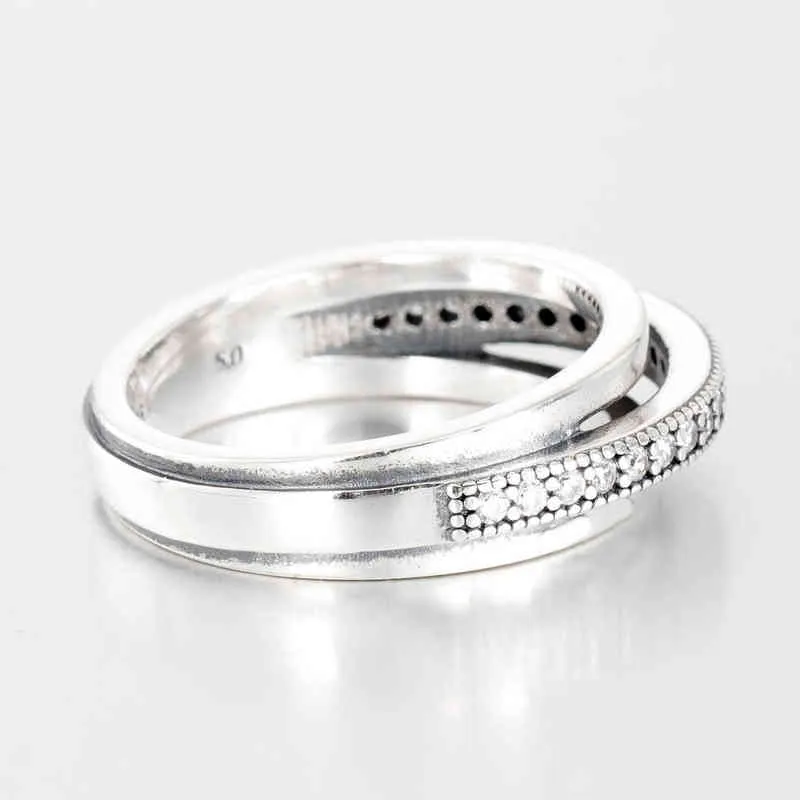 Pan anelli firmati famiglia nuovo set pav anello da donna regalo moda glitter