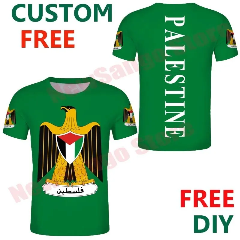 Palestina Maglietta personalizzata Maglietta fai da te gratuita Palaestina PLE Nazione Bandiera Emblema Tee Shirt Paese Squadra Numero Vestiti 220609