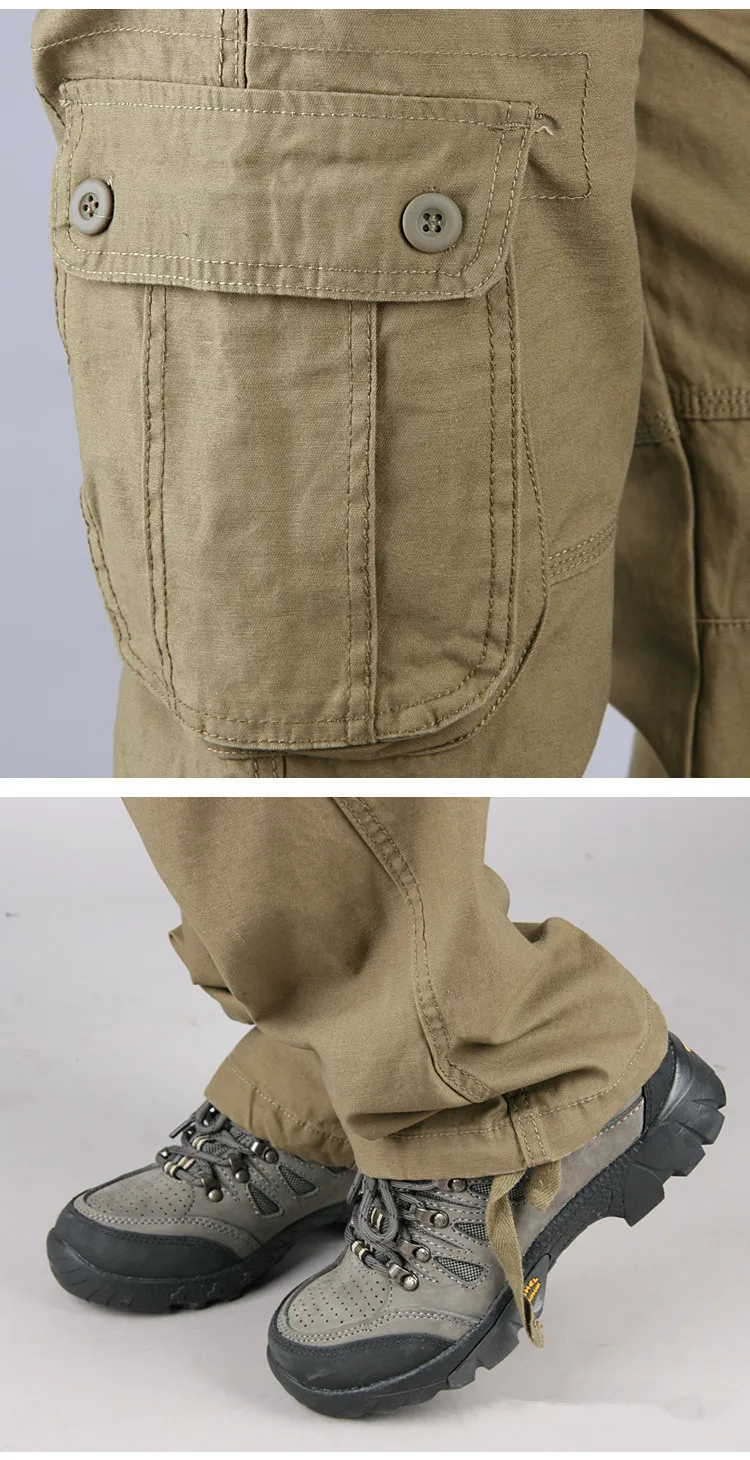 Calças de carga masculina Casual multi bolsos militares táticas outerwear exército em linha reta calças longas roupas 220325