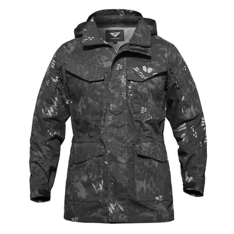 M65 Reino Unido Ejército de EE. UU. Ropa Cortavientos Chaquetas de campo militares para hombre Invierno / Otoño Impermeable Piloto de vuelo Abrigo con capucha Tres colores L220706