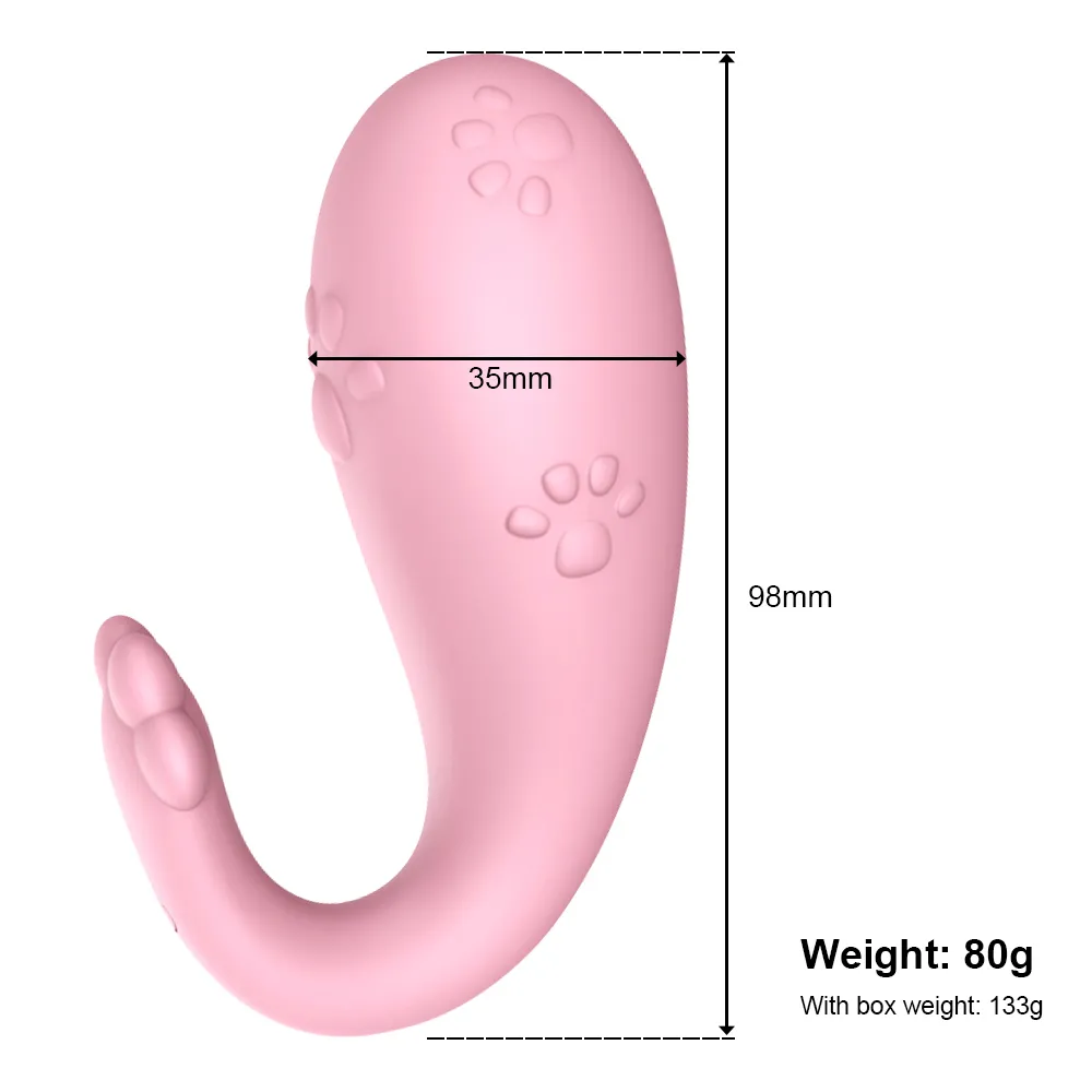 Tyst vattentät avkopplande vibrator Sexig leksak för kvinnor Bluetooth Remote Control med iOS Android App G-Spot Massage Body Pleasure