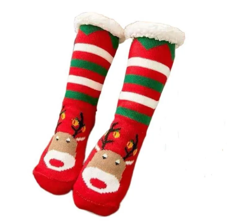 Julstickade strumpor Cartoon Xmas Treehouse Womens Thick Sherpa Fleece Foded Thermal Socks-Christmas Dekorationer 16 Styles C0720G02311Y