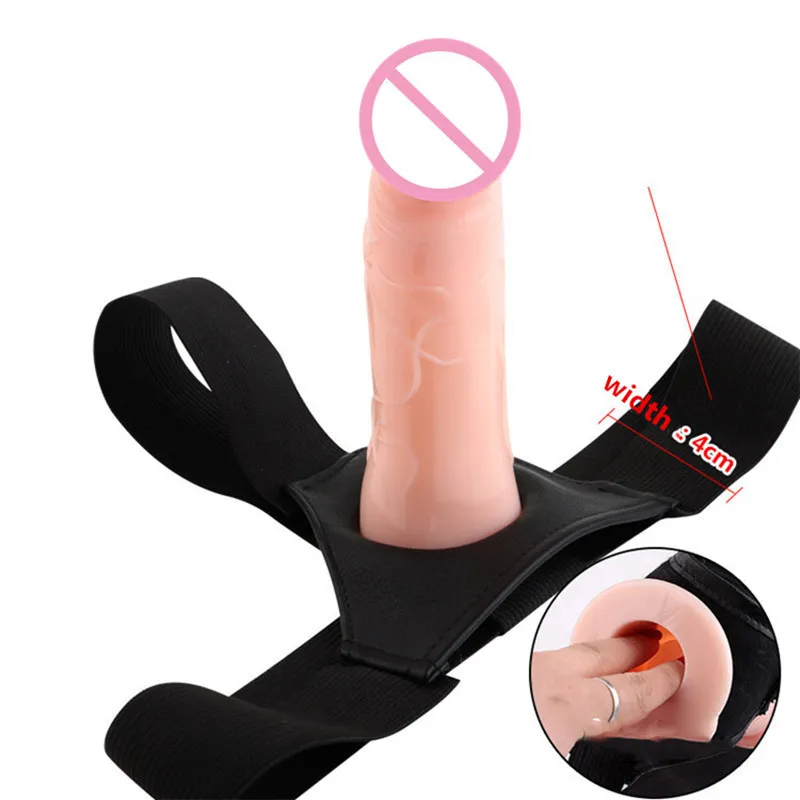 Realistyczne paski na dildo majtki Penis Penis Extension Sleeve Holder puste dildos dorosły film erotyczny seksowne zabawki dla mężczyzn