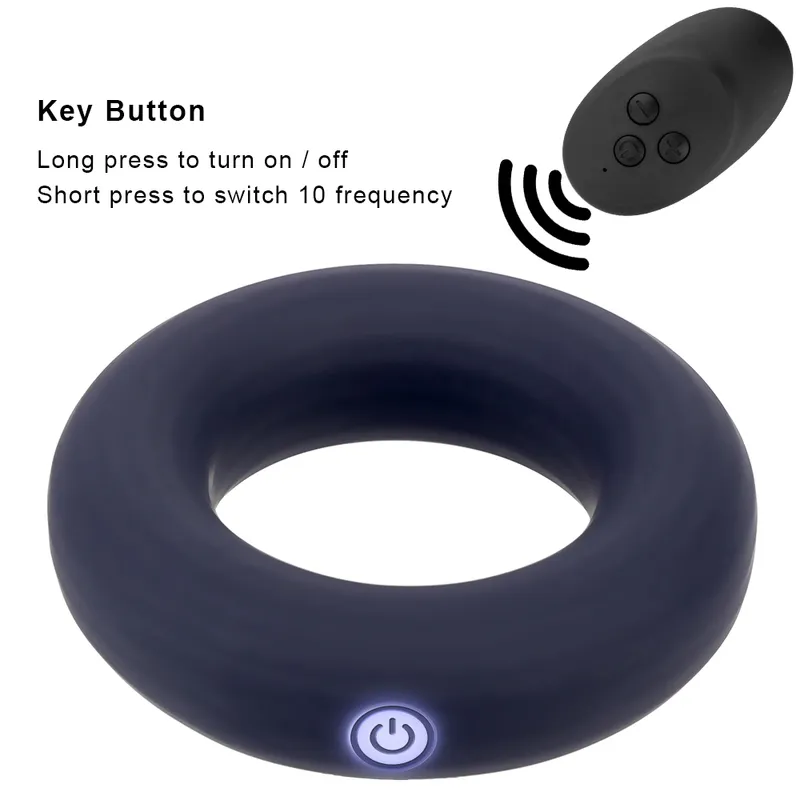 Силиконовый петух кольцо секс -игрушки для мужчин вибрирующие пенис Кольцо USB Зарядка зарядка Эякуляция 10 частота блокировки вибро -кольцо секс -магазин 220712