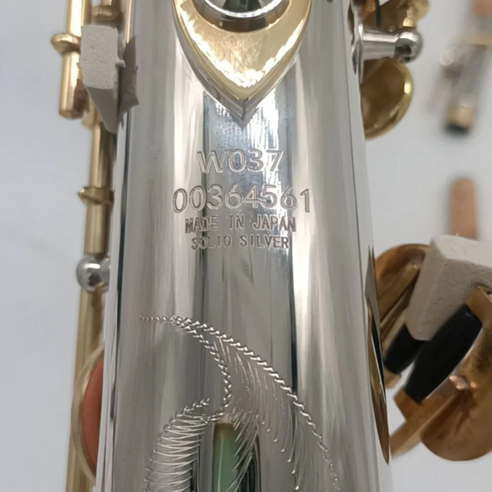 Высококлассная прямая трубка сопрано саксофоновые никелированные латунные модель W037 Ключ из жемчужной оболочки с аксессуарами с аксессуарами