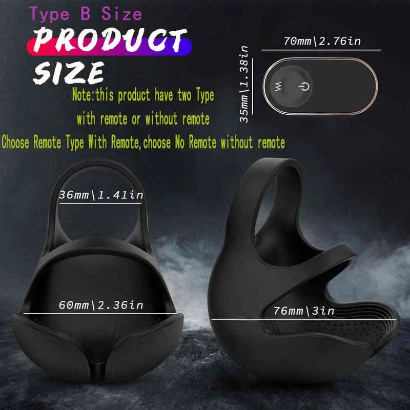 Nxy Cockrings Vibrating Penis Massager Male Chastity Cock Ring Sex Toys for Men Wireless Remote Control Testicle Vibrator Men s Masturbator 220505