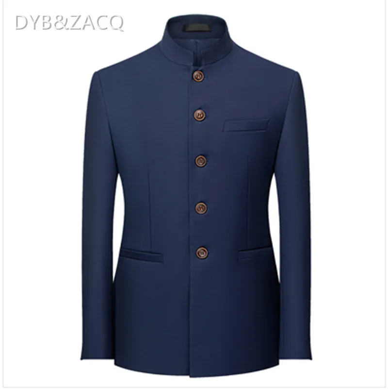 DYBZACQ erkek iş rahat moda ayakta yaka mao takım elbise ceket ince büyük boy resmi elbise takım elbise ceket erkek 5XL 6XL 4XL 220409