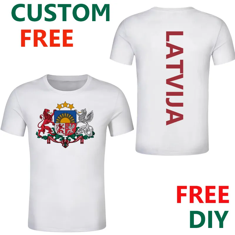Lettland manlig ungdom t shirt diy gratis anpassad student lva pojke t shirt nation flagga republik latvija gjorde college fotboll team kläder 220616gx