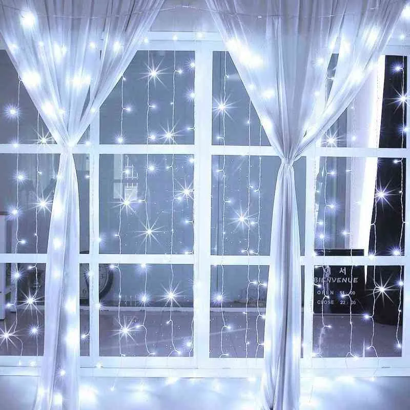 Solar Lampe Led Lichterketten Outdoor XM LED Fee Vorhang Beleuchtung Für Fenster Weihnachten Party Garten Girlande Urlaub Beleuchtung J220531