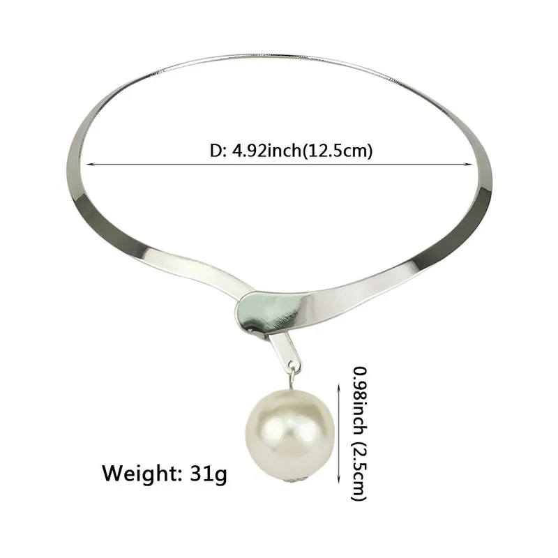 Élégant Simple Waterwave perle pour les femmes charmant grand métal géométrique déclaration collier collier bijoux accessoires 220727