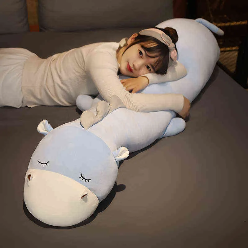 PC CM Soft Soft Sheep Sheep Cattle Hippo Plush Toys Animal Long Long Plowing for Kids Baby Birthday Gifts J220704