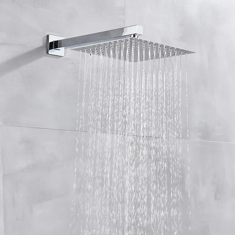 Chrome Digital Display Badrum Duschkran Set Rainfall Duschhuvud 3-vägs varm kall mixer Tap Bathtub Duschsystem