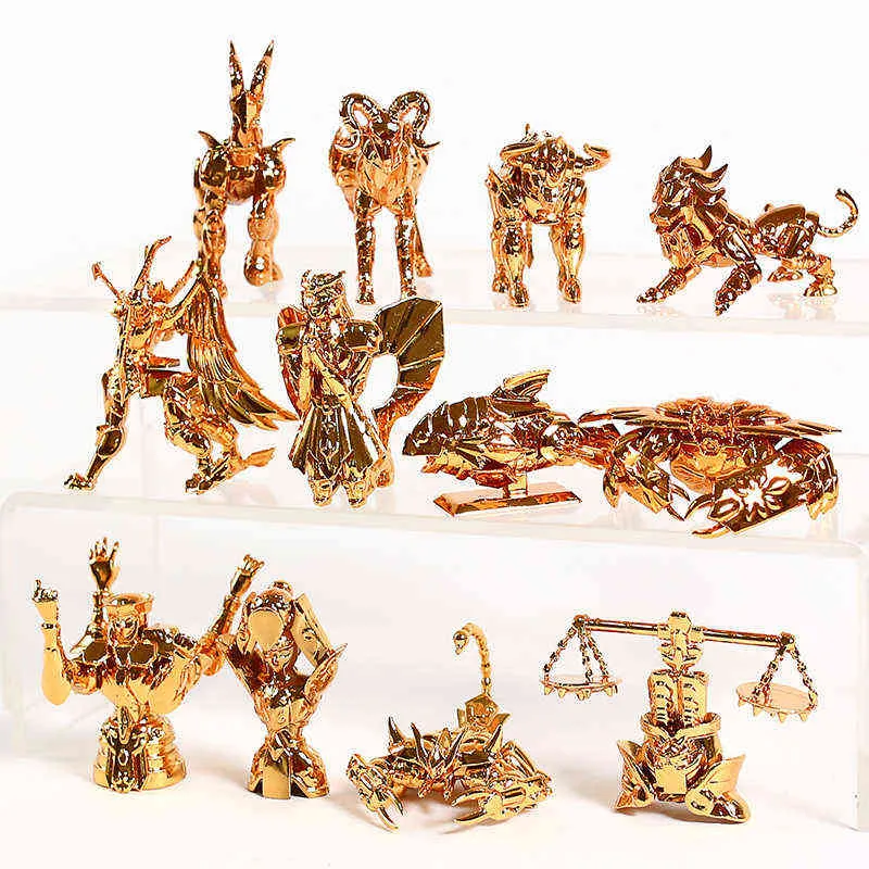 set Saint Seiya Le zodiaque Gold Sagittaire Aries Taurus Libra Scorpio PVC Modèle Dolls Toys Colletible Figurals G2204206638149