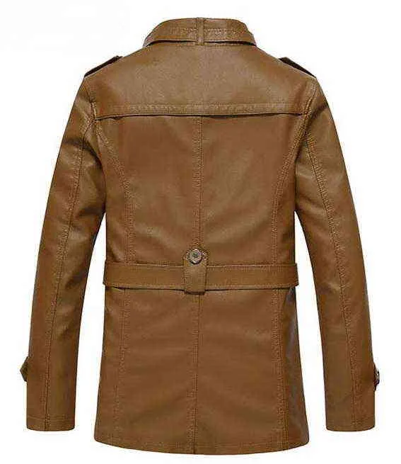 Jaqueta de couro com capuz Homens de jaqueta de couro PU grossa homens de inverno Faux Fur Fleece Jackets para masculino L220801
