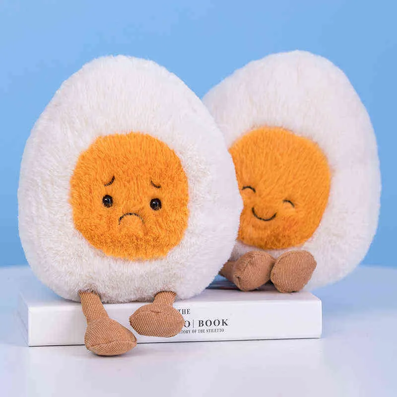 Puszyste włosy emocje ugotowane jajko pluszowe przytulne przytulanie nadziewane jedzenie gniewne buzie na jajka na jajka niemowlęce susie zabawki J220704