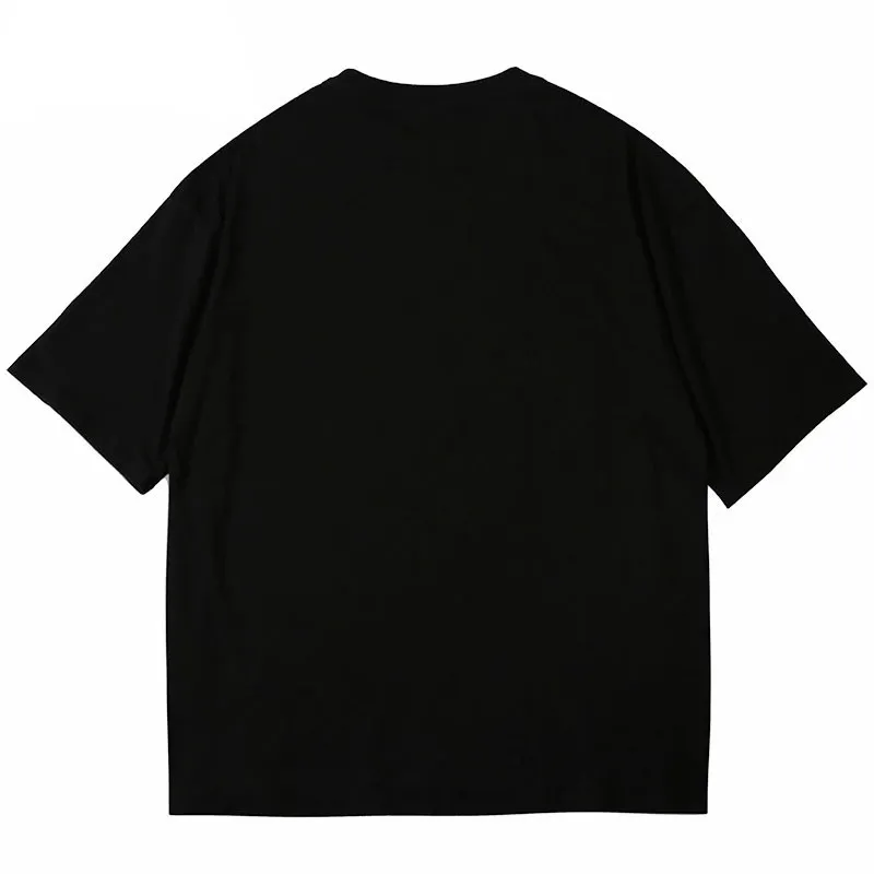Hip Hop Streetwear Yeux Imprimé T-shirts Hommes Harajuku Casual Coton Lâche O-cou T-shirts Unisexe D'été À Manches Courtes Tops Noir 220408