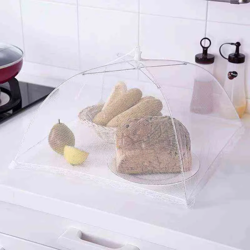 1 pz accessori da cucina pieghevole cibo copertura in rete tenda casa tavolo pasto verdura frutta ombrello traspirante a prova di insetti copertura alimentare netto Y220526