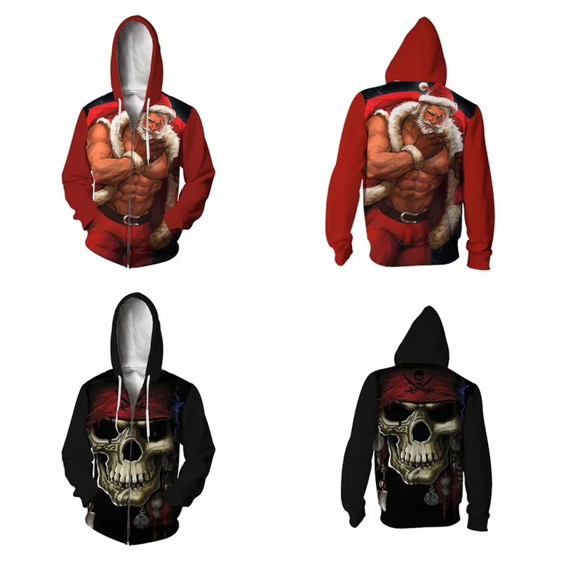 Customize 3D Digital Printing Zip Up Hoodies Men Women Spring Autumn Wear Casual Plus Size Sweatshirt Tops Drop 220704