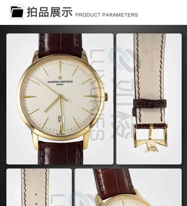 Superclone Patlmon Luxury Watch Designer Kalıtım 18k Altın Otomatik Mekanik Erkekler 85180/000J Bilek Erkekler Saat İşi