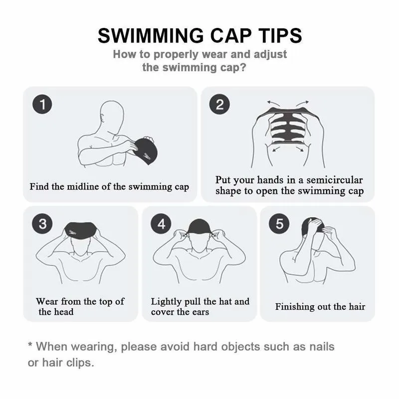 Swim Cap Silicone NoSlip Swimming Caps Long Hair Unisex Pool Hat with Ear Cover Protect for Women Men Adult Youths Kids 220621