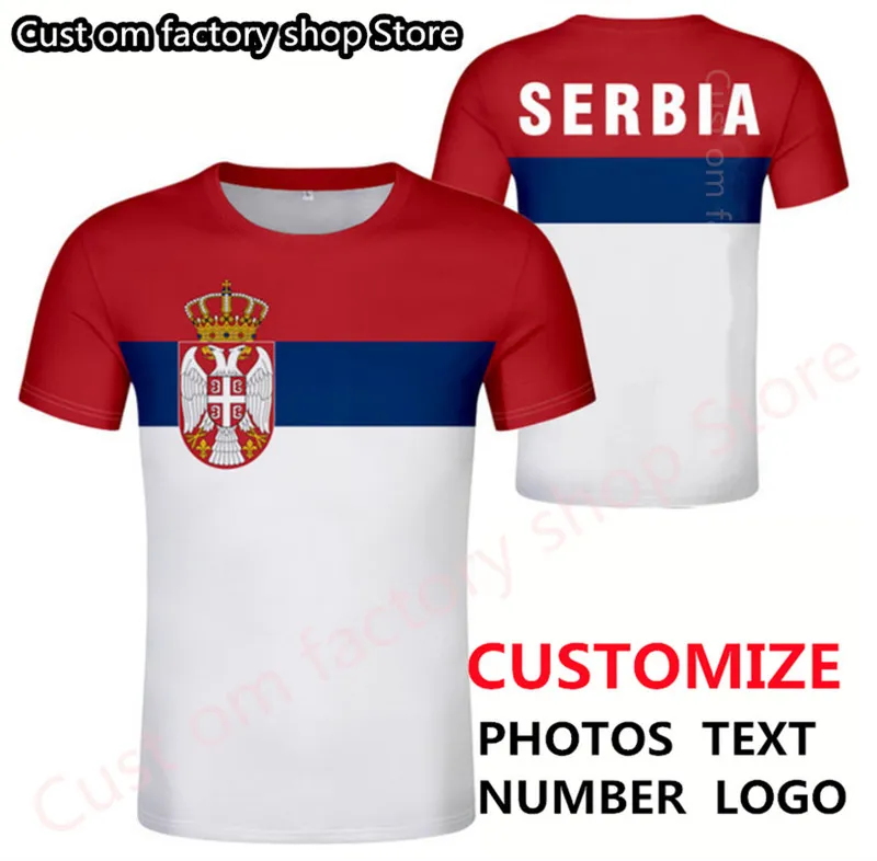 SERBIE république T-shirt bricolage gratuit sur mesure nom numéro srbija hommes femmes mode à manches courtes t-shirts le t-shirt décontracté 220616