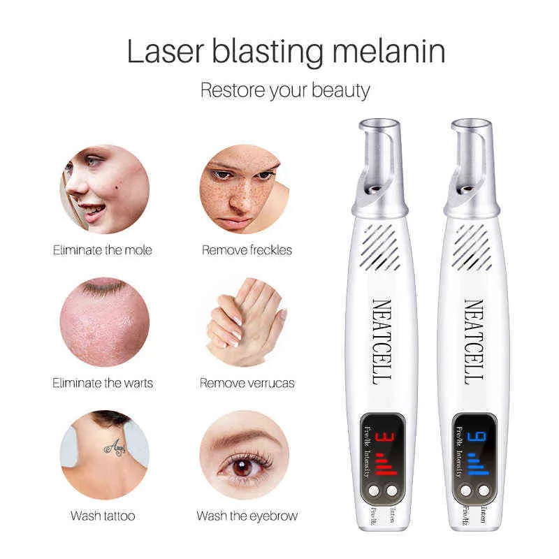 Face Care Devices Picosecond Laser Pointer voor Mol Removal Dark Spot Pen Tattoo Acne Skin Pigment Portable Machine Beauty Device 0727