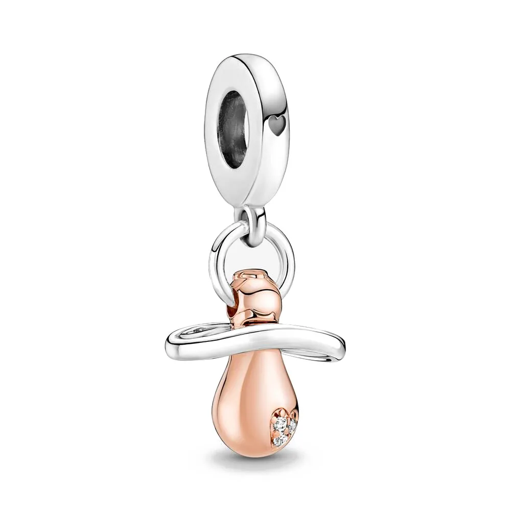 925 Sterling Silver Dangle Charm Women Beads 고품질 보석 선물 선물 완전히 새로운 빛의 어두운 전구 Baby Double Baby Pacifi264Q