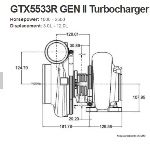 turbocompresseur à double roulement à billes en céramique GTX5533R GEN II GTX