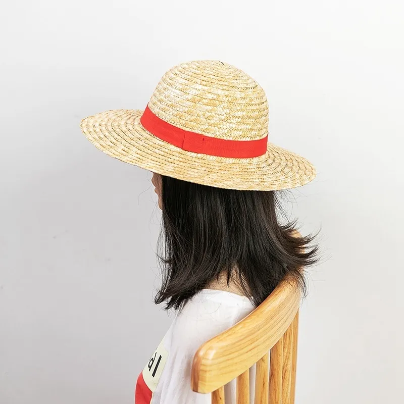 31 35cm Luffy Hat Straw Performance Animacja Cosplay Akcesoria do ochrony przed słońcem Lato s Dla kobiet 220712