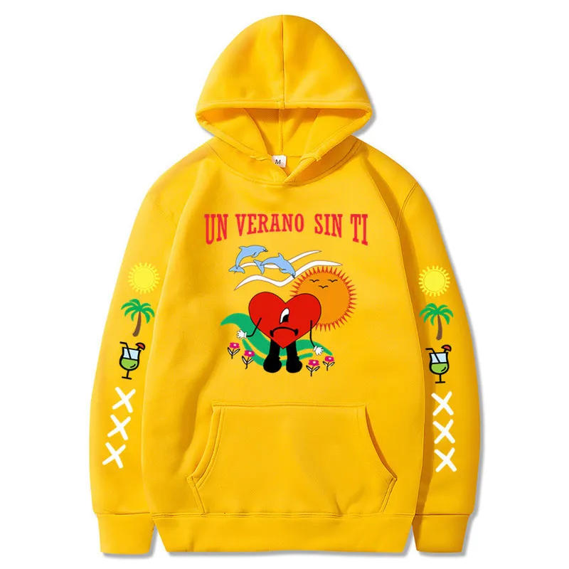 Bad Bunny Heren Dames Gedrukt Hoodie Fashion Street Hip Hop Sweatshirt Unisex Hoge kwaliteit 220823