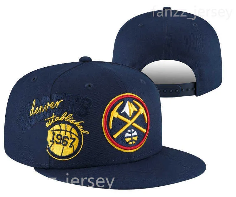 Justerbar lag basketkåpor Jeff Green Bones Hyland Facundo Campazzo Sport Snapback Sticked Fitted Hats Sticking ELAST267H