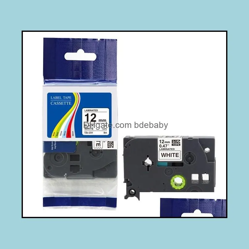 Professional 2PK TZ-231 TZe231 Tz231 Label Tape compatible for brother p touch 12mm (1/2