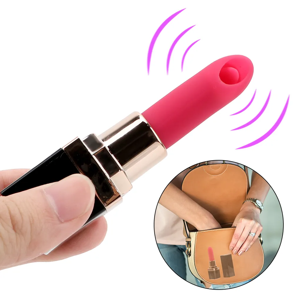 Sexy speelgoed voor vrouwen 10 Speed ​​masturbatie tong vibrator mini lipstick bullet g-spot massage clitoris stimulator