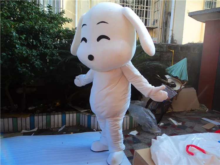 Талисман кукла костюм белая собака талисман костюм костюмы костюмы для животных платье взрослых размер рождения вечеринка наряды