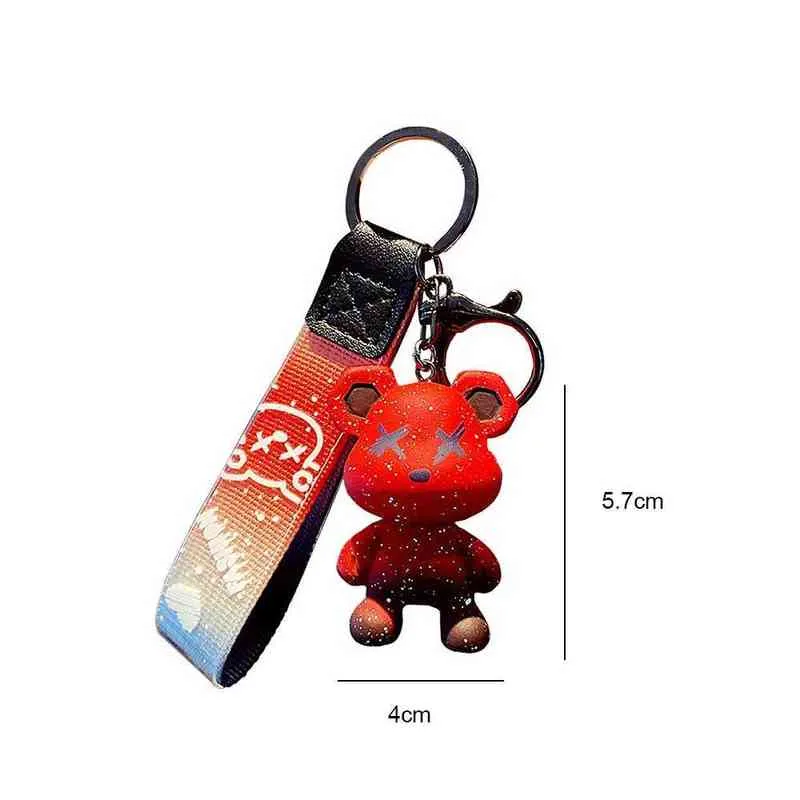 Animal Crossing Door Luxury Key Car Knitting Boys and Girls Lovely Colored Bear Resin Pendant Accessories Small