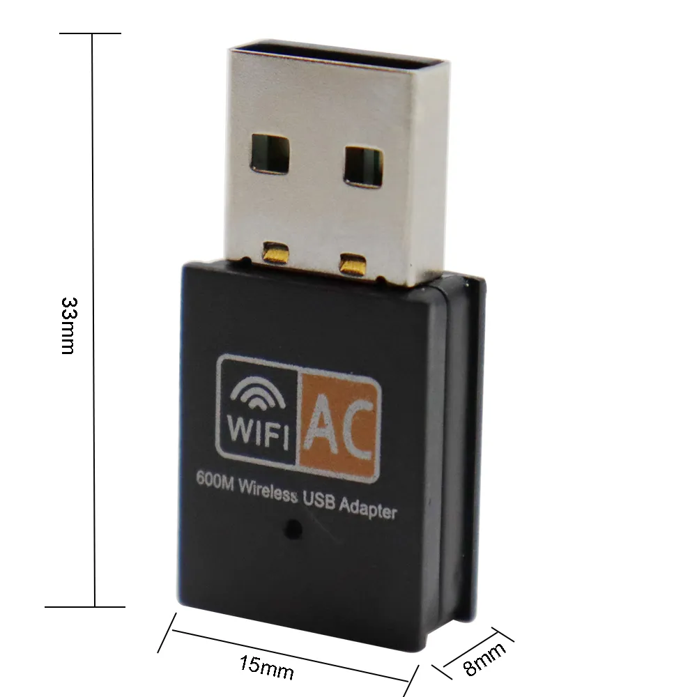 600 Mbps Wi-Fi Finders 2.4GHz + 5GHz Dual Band USB Adapter Wireless Network Card WiFi Dongle