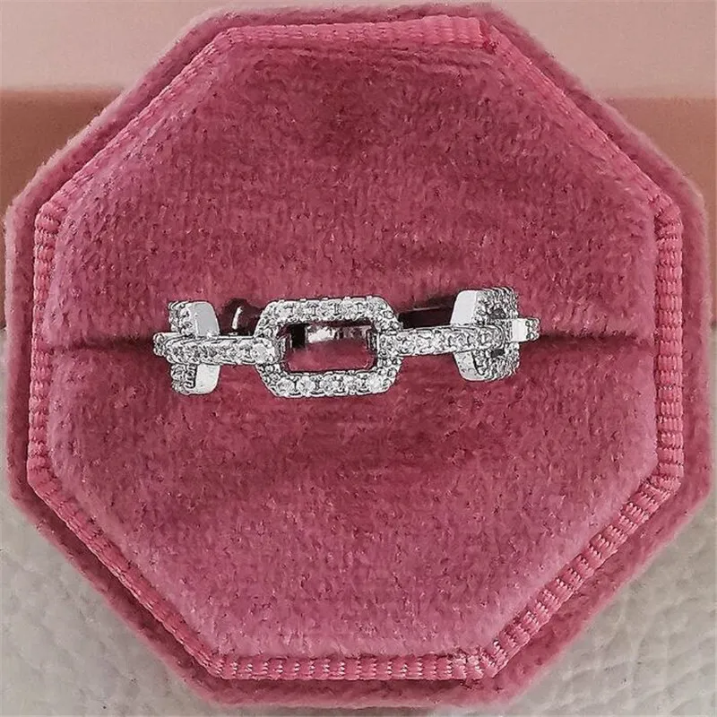 Choucong anéis de casamento simples moda jóias 925 prata esterlina rosa ouro preenchimento pavimentar branco safira cz diamante festa pedras preciosas wo275e