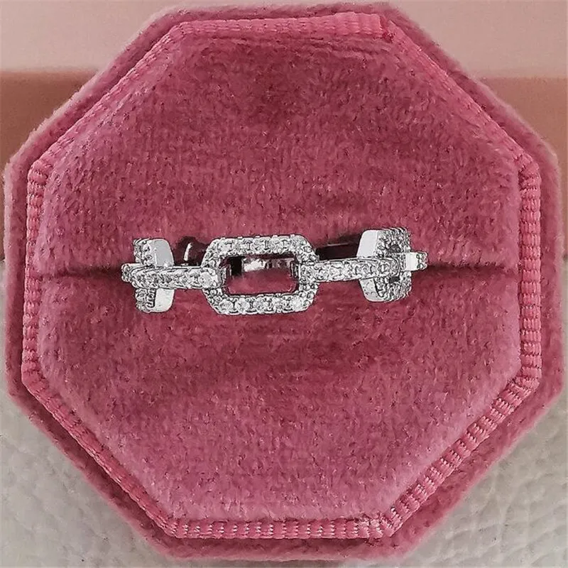 Choucong bröllopsringar enkla modesmycken 925 sterling silver rosguldfyllning pave vit safir cz diamant party ädelstenar wo259j