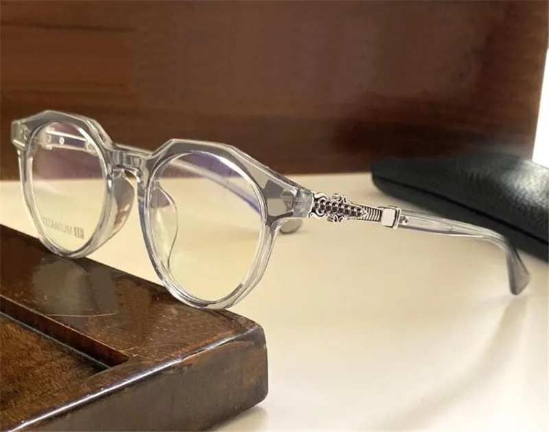 Nya optiska glasögon Muffin Design Eyewear Round Plate Frame Vintage Simple Style Clear Lens toppkvalitet med Case Transparent Eyeg2340